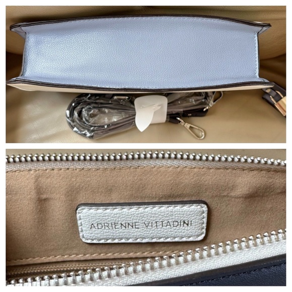 NWT Adrienne Vittadini Key Lock Colorblock Blue White Crossbody Bag - Picture 4 of 7